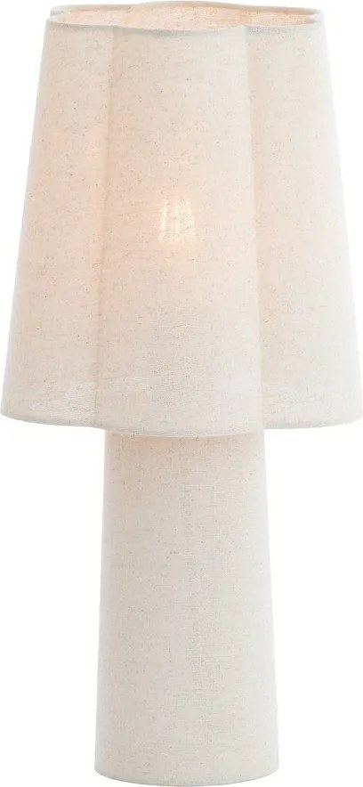 Бяла настолна лампа с текстилен абажур (височина 50 cm) Musaby – Light & Living