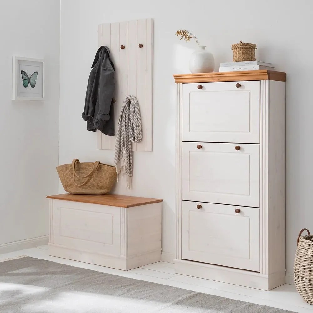 Бяла ракла от масивен бор 80x45 cm Anita – Støraa