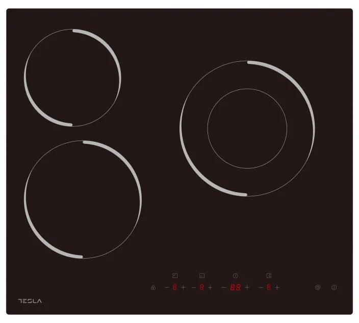 Стъклокерамичен плот за вграждане Tesla HV6300MB, 5700W, 9 степени, Таймер, Индикатор за гореща повърхност, Защита от деца, Черен