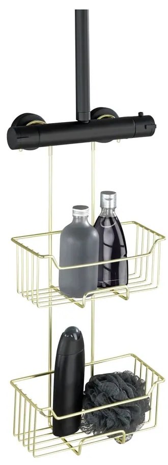 Висящ рафт за баня от неръждаема стомана в златист цвят Milo – Wenko