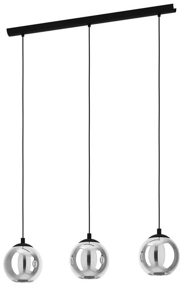Черно висящо осветително тяло със стъклен абажур ARISCANI – EGLO
