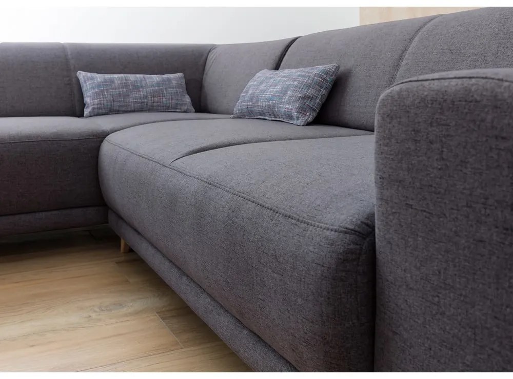 Сив разтегателен/с място за съхранение ъглов диван (ляв ъгъл/L форма) Classy Sophie – Miuform