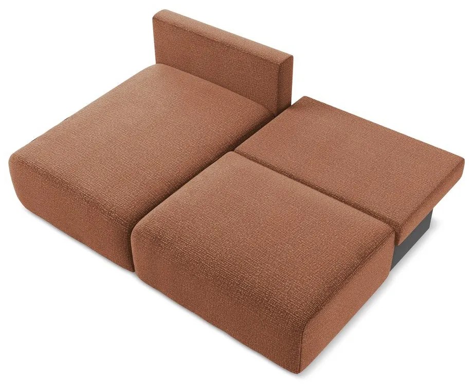 Разтегателен ъглов диван с място за съхранение в тухлен цвят (ляв ъгъл) Kalena – Makamii