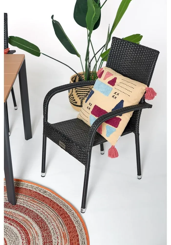 Черен градински стол от изкуствен ратан Paris Bonami Essentials