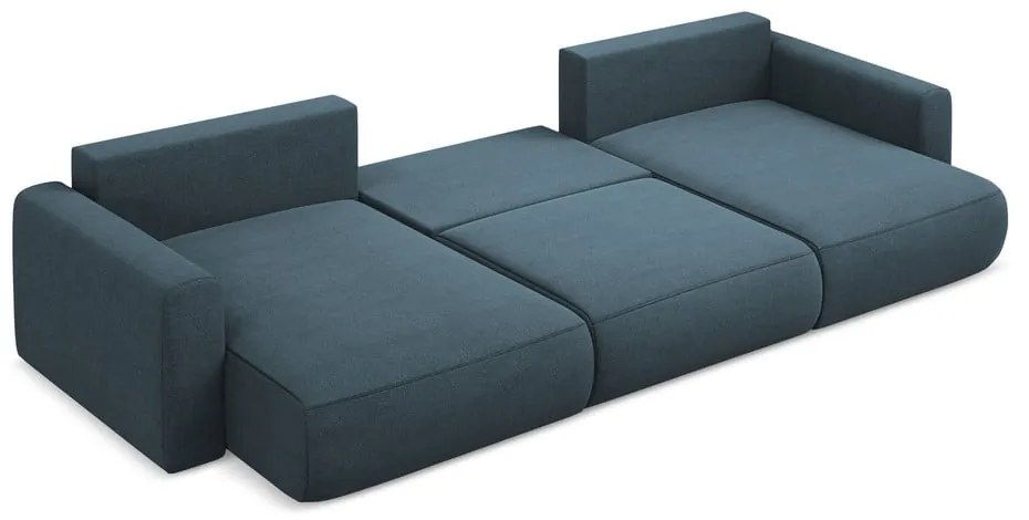 Син разтегателен ъглов диван с място за съхранение (U форма) Kapua – Makamii