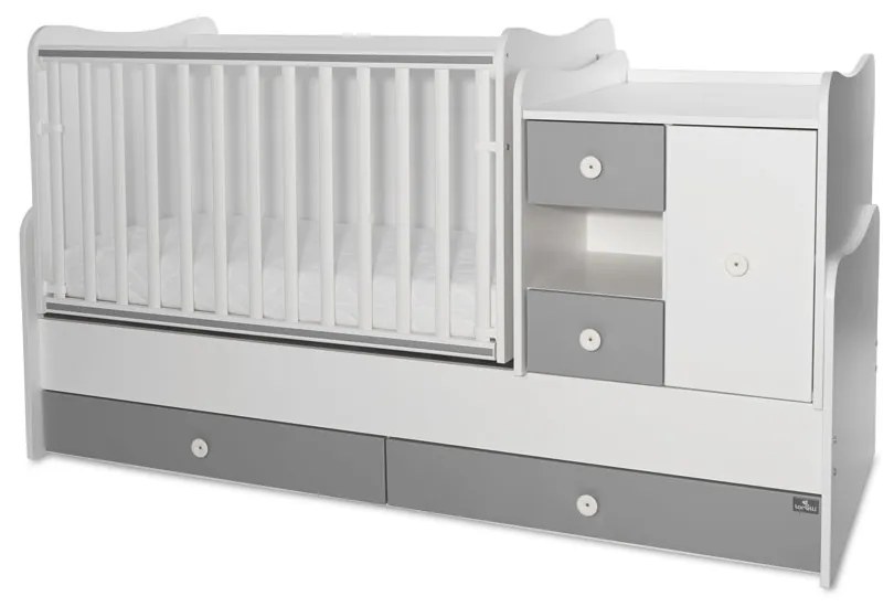 LORELLI Classic Трансформиращо се легло-люлка 190/72 см. MINI MAX БЯЛО/STONE GREY