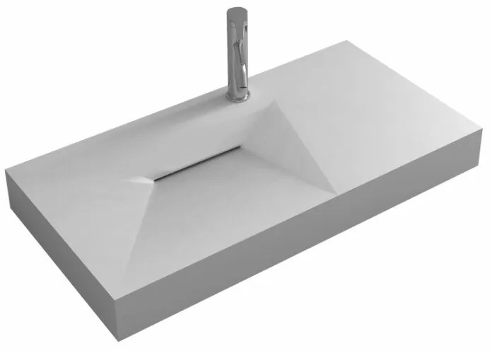 Мивка за баня ICB 9047, монтаж върху плот, твърда повърхност, бял, 90x46x12см