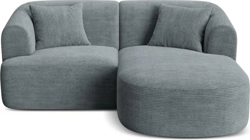 Тъмносив ъглов диван от рипсено кадифе (десен ъгъл) Campi – Cosmopolitan Design