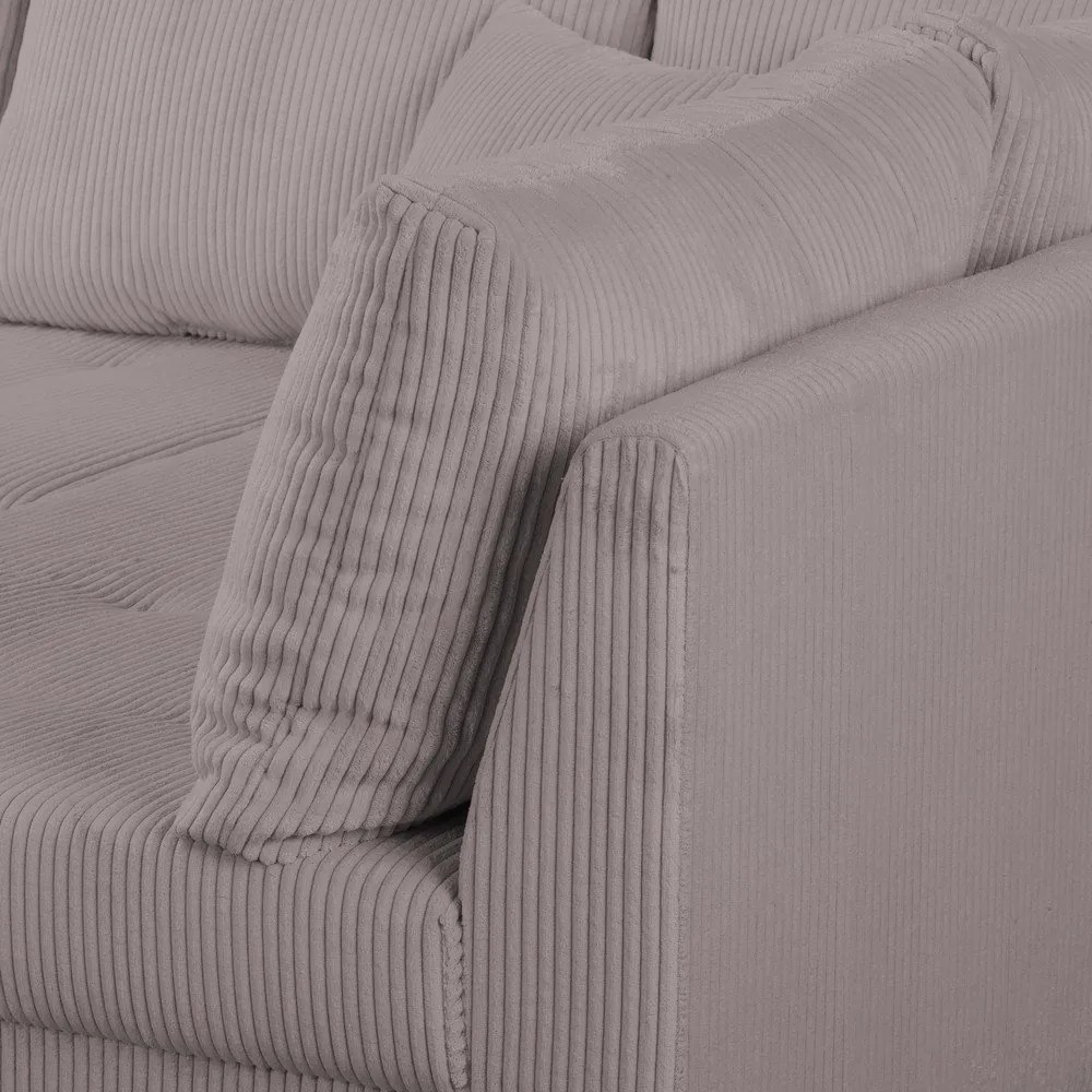 Ъглов диван от сив велур (десен ъгъл) Ariella - Ropez