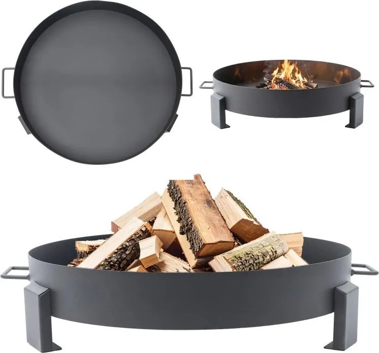 Градинска камина от чугун 60 см - преносима камина за дърва в градината