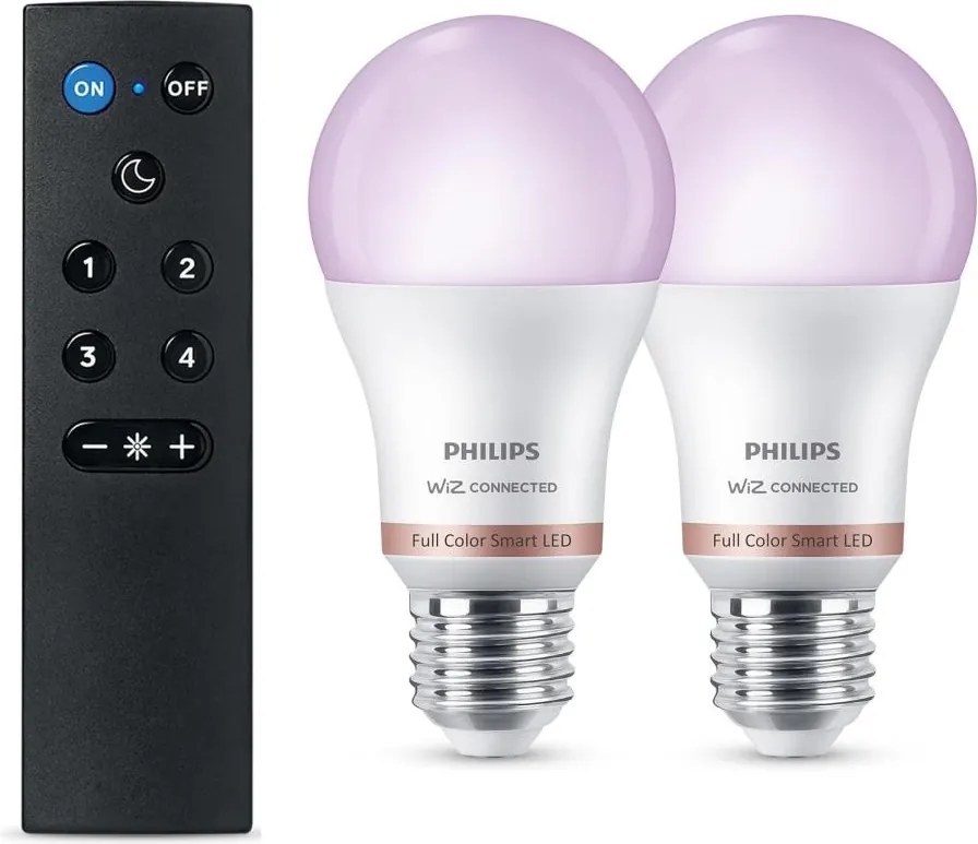 Комплект 2x LED RGB димируеми крушки Philips SMART A60 E27/8,5W/230V 2200-6500K + дистанционно управление