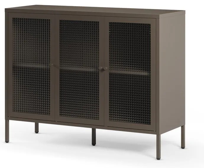 Сива метална витрина 121x90x40 cm Layna – Marckeric