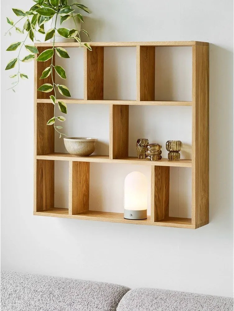 Бяла/кафяво-сива метална настолна лампа с пластмасов абажур (височина 18 cm) Ashford – House Nordic