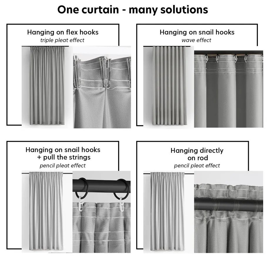 Сива затъмняваща завеса 400x250 cm Velto – Filumi