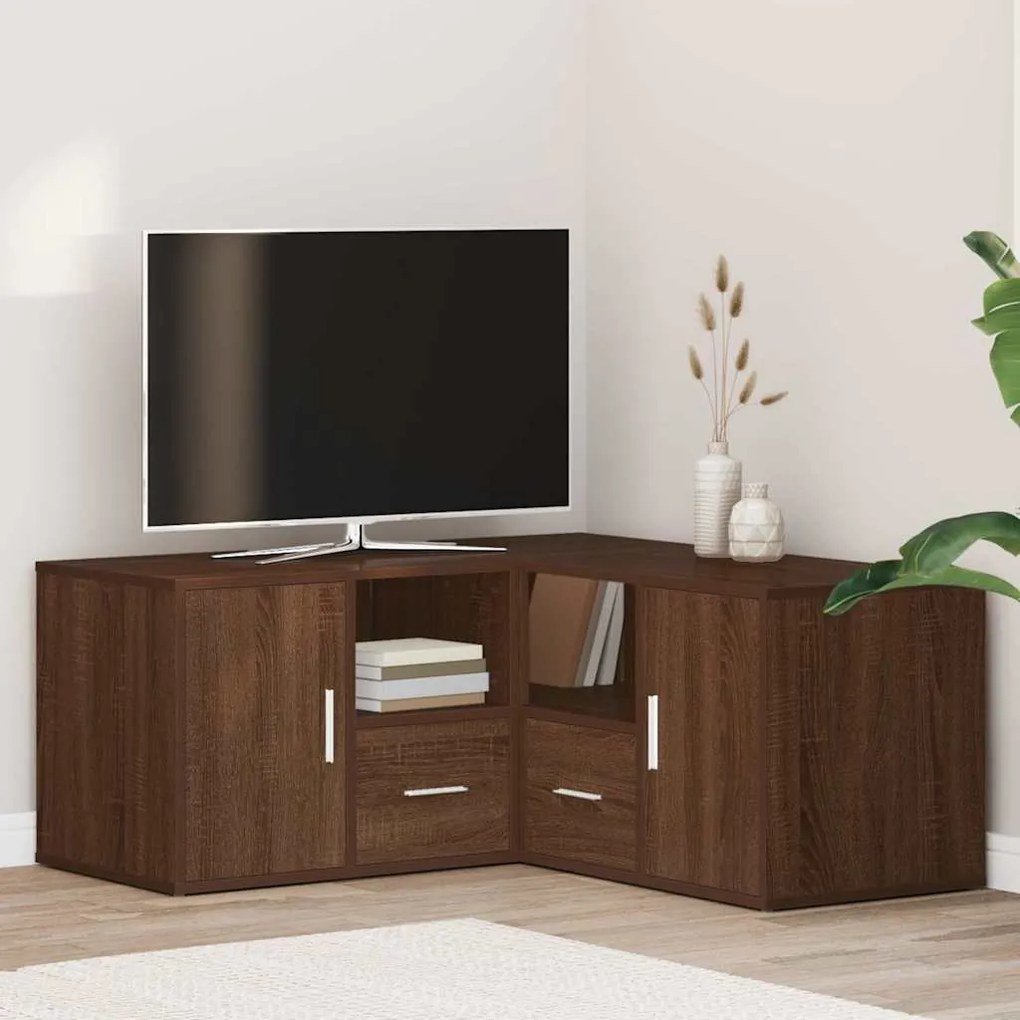 3307825 vidaXL Ъглов шкаф, кафяв дъб, 160x40x45 см, инженерно дърво