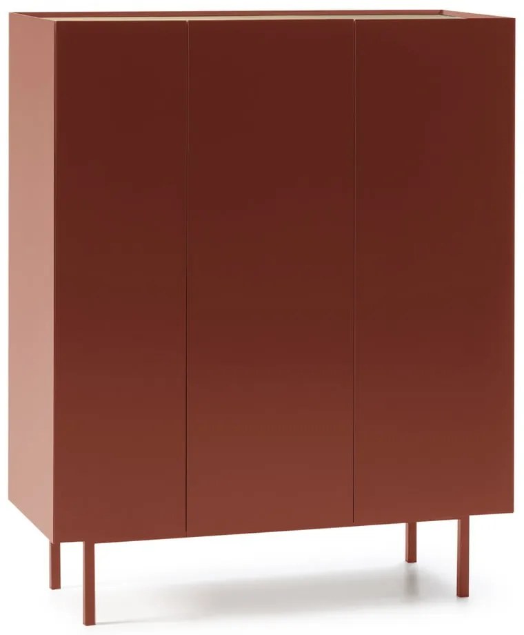 Червен висок скрин от декор от дъб 95x120 cm Arista – Teulat