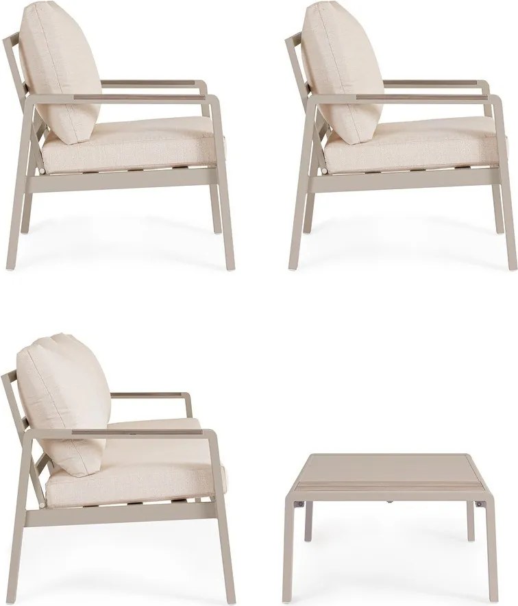 Бежов алуминиев градински комплект за отдих за 5 Elna – Bizzotto