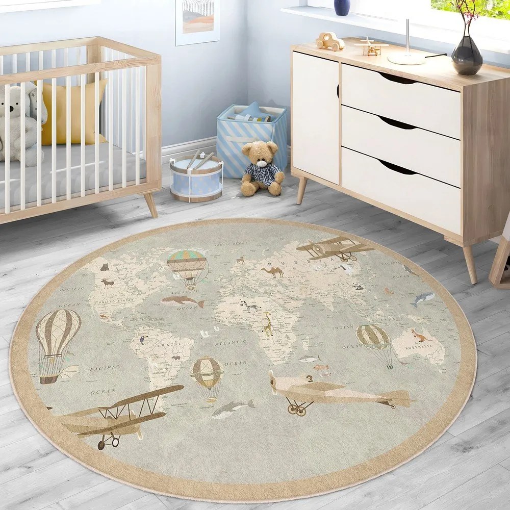 Детско килимче за игра подходящо за пране ø100 cm Vintage World – Mila Home