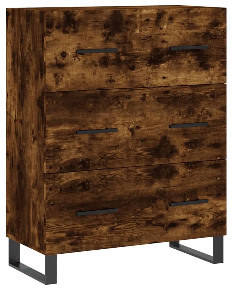 827881 vidaXL Сайдборд, опушен дъб, 69,5x34x90 см, инженерно дърво