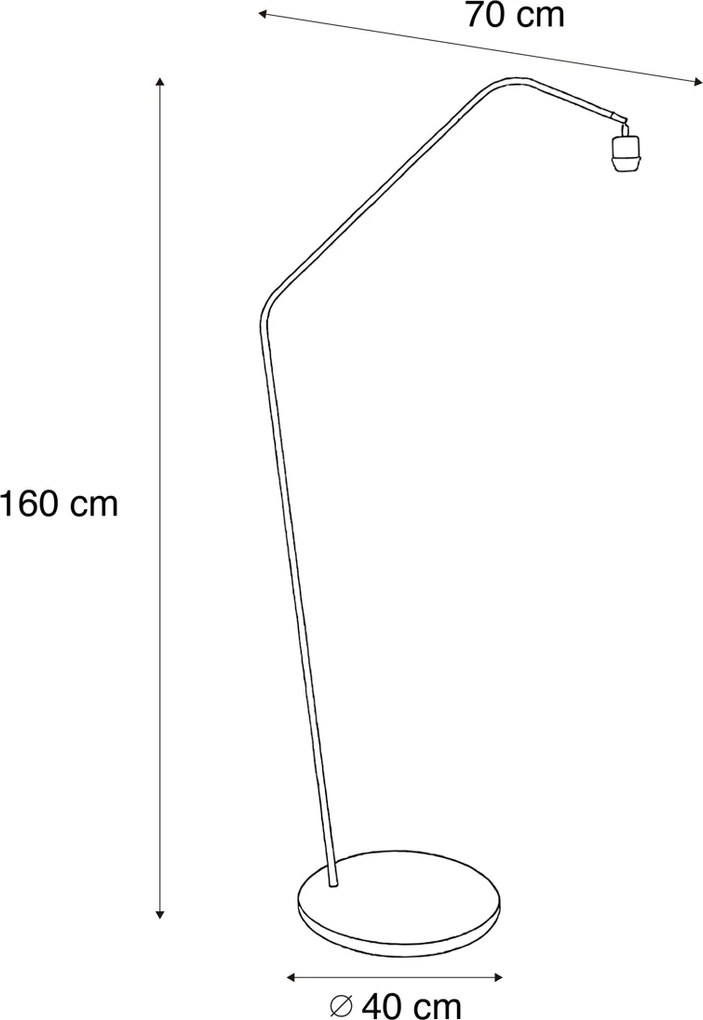 Модерна подова лампа черна с димер - Anne ZigZag