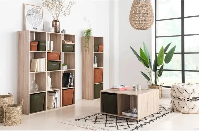 Рафт 5five Mix'n Modul, 4 отделения, MDF, 35x32x134 cm - Бял