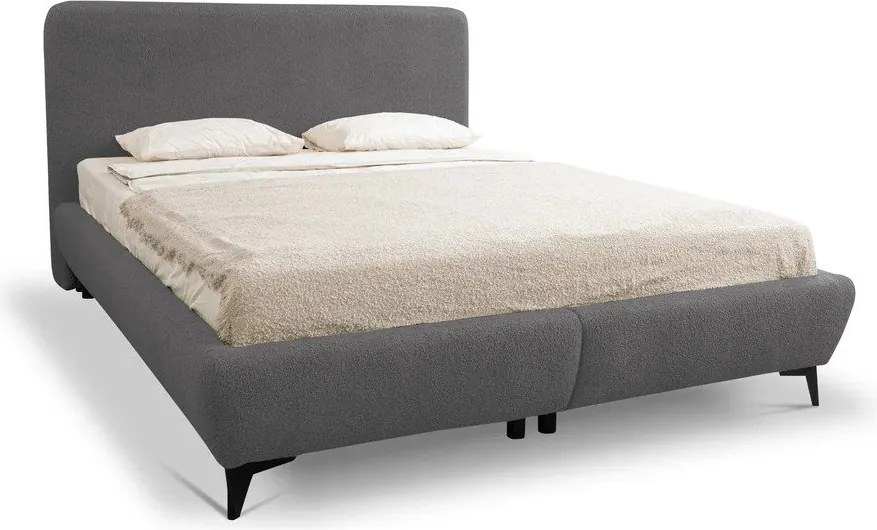 Тъмносиво двойно тапицирано легло с място за съхранение и включена подматрачна рамка 180x200 cm Makapu – Makamii