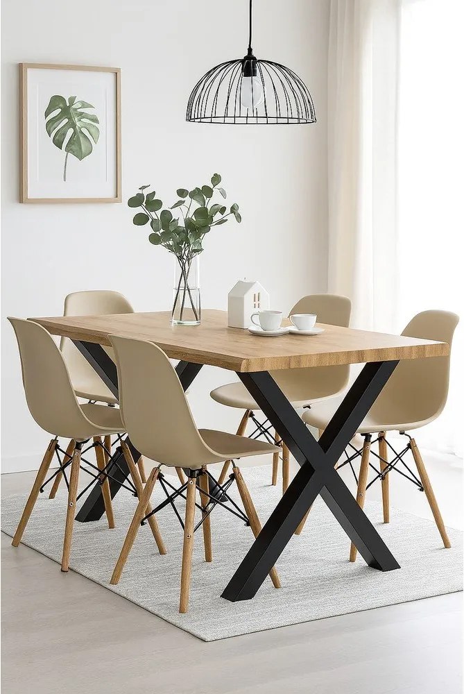 Трапезна маса от декор от дъб 90x160 cm Kora – Bonami Essentials