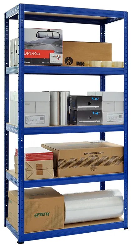 Метален стелаж STAR 180x90x40 см, до 175 кг на рафт - син