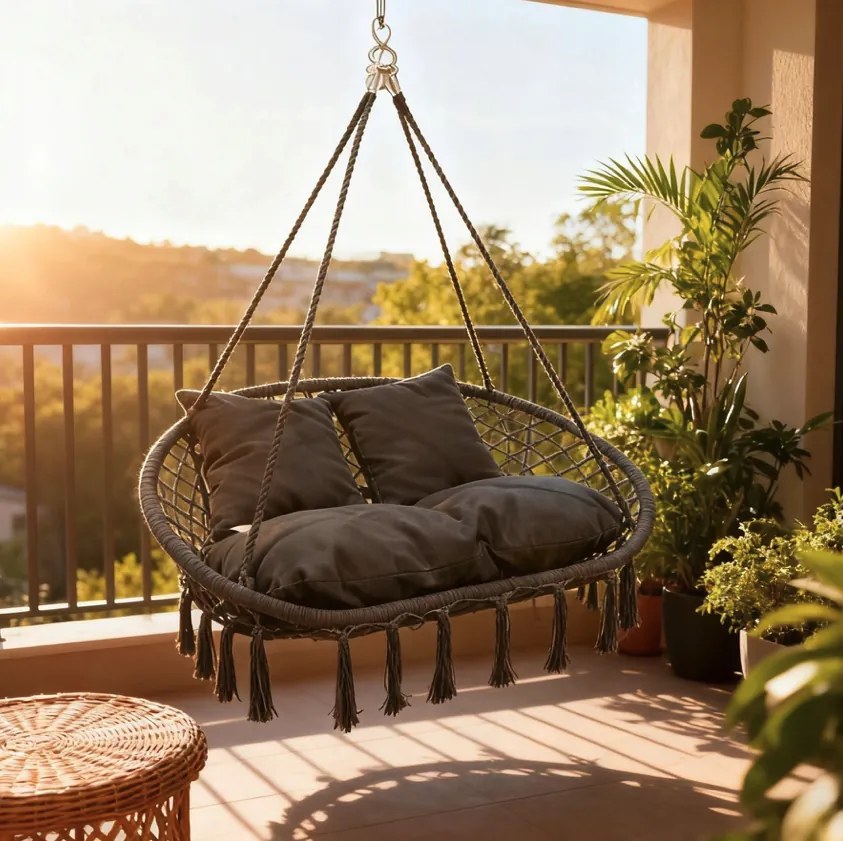 Висящ стол, щъркелово гнездо за 2 души - 320 кг svetlá sivá