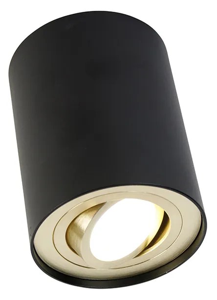 Интелигентен таванен прожектор черен със злато с Wi-Fi GU10 - Rondoo Up