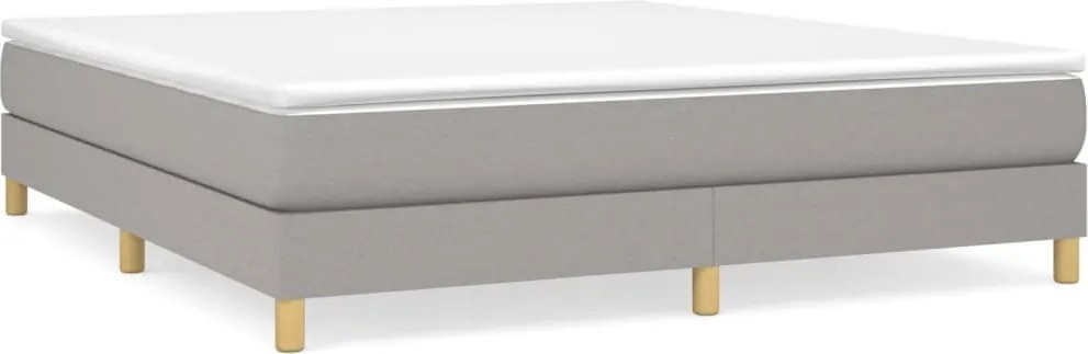 3120630 vidaXL Рамка за легло с пружини, светлосива, 180x200 см, плат