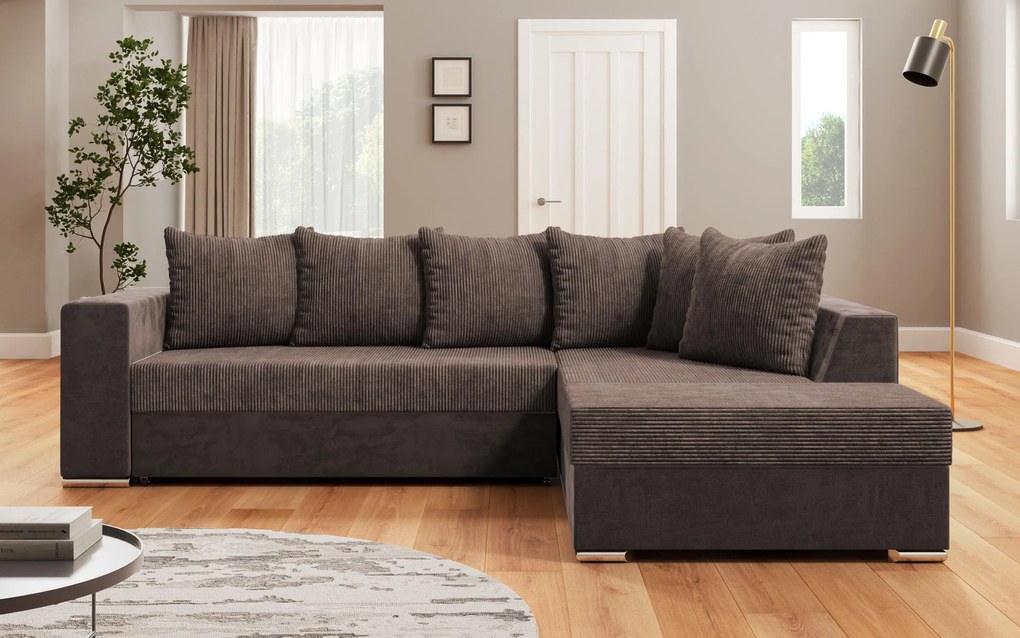 Разтегателен ъглов диван + табуретка Лондо