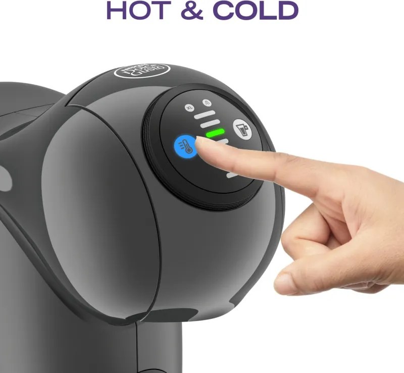 Еспресо машина Krups KP243B10 NDG GENIO S ANTHRACITE, 1500W, 15 bar, 0.8 л, Работа с NESCAFÉ® Dolce Gusto® капсули, LED, XL функция, Сив/антрацит