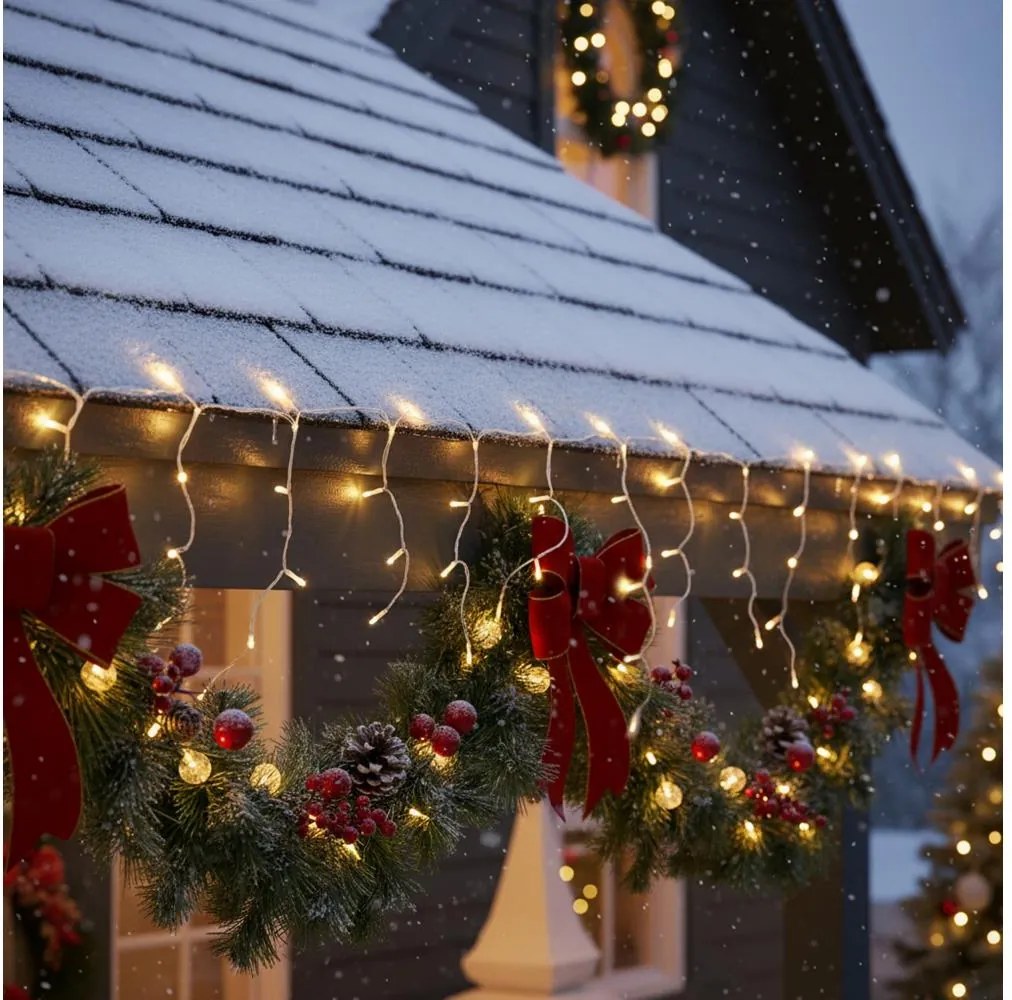 Brilagi - LED външна гирлянда, 200 LED, 8 режима, 13 m, IP44, топло бяло