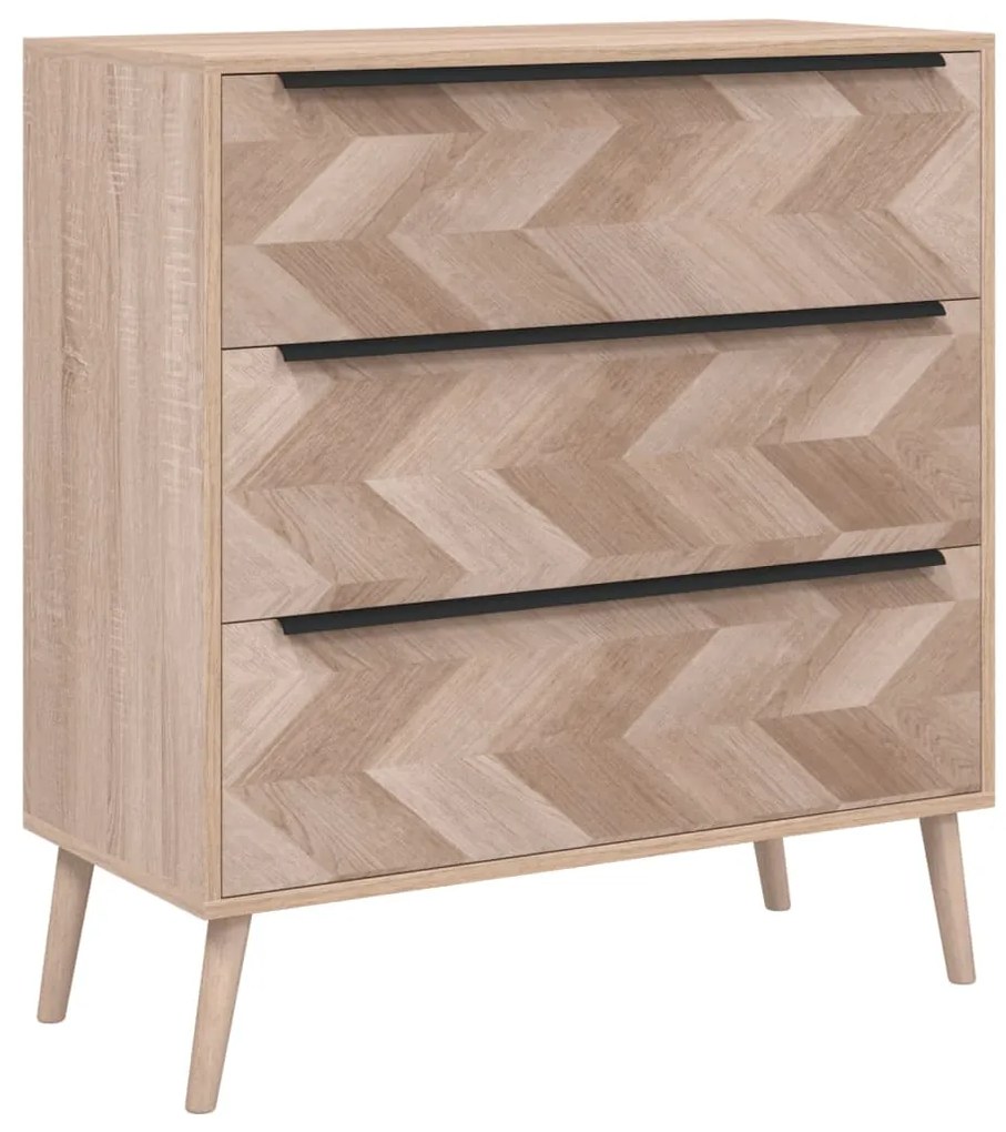 377414 Finori Шкаф с чекмеджета Lusk 03A, дъб сонома, 80x38,5x87 см