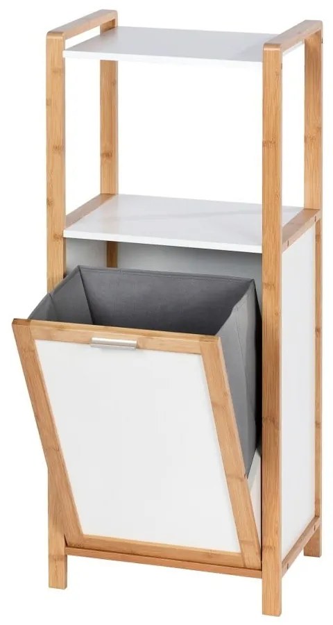 Бамбукова етажерка за баня в бял и естествен цвят 40x95 cm Finja - Wenko