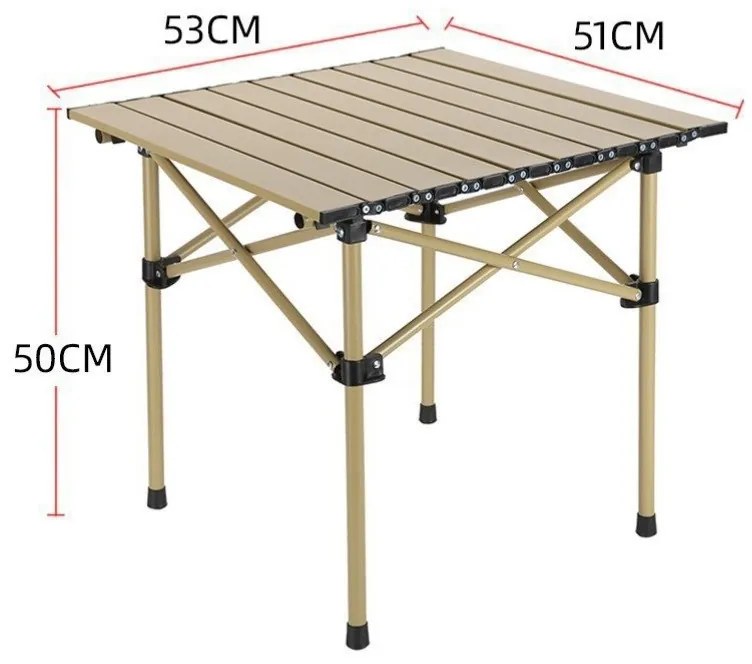Сгъваема къмпинг маса с текстилен капак – 53 x 51 x 50 cm Кафяво