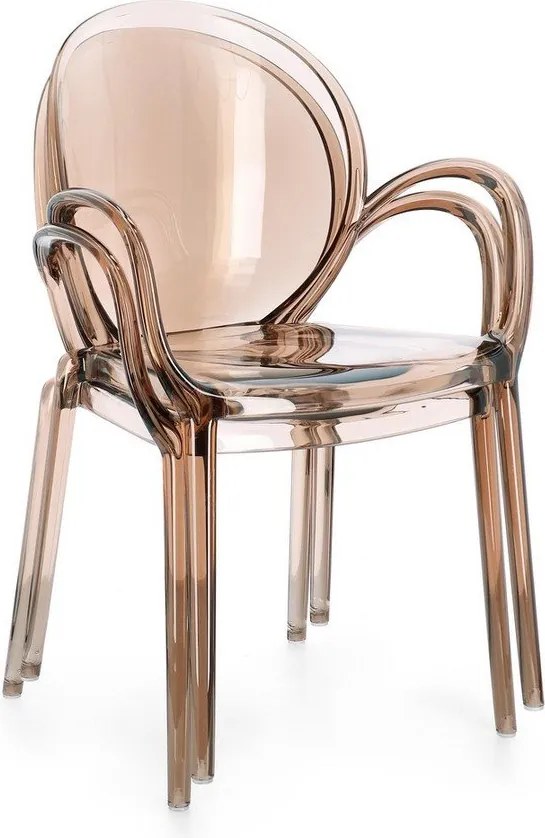 Светлокафяв пластмасов градински стол Camilla – Bizzotto