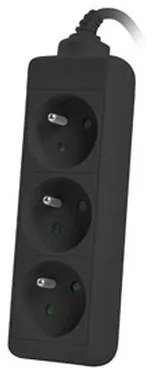 Разклонител LANBERG, 2500W, 1.5 метра, 3 контакта, Защита за деца, Черен