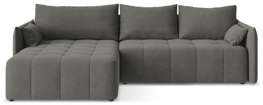 Тъмносив разтегателен ъглов диван с място за съхранение (ляв ъгъл) Moku – Makamii