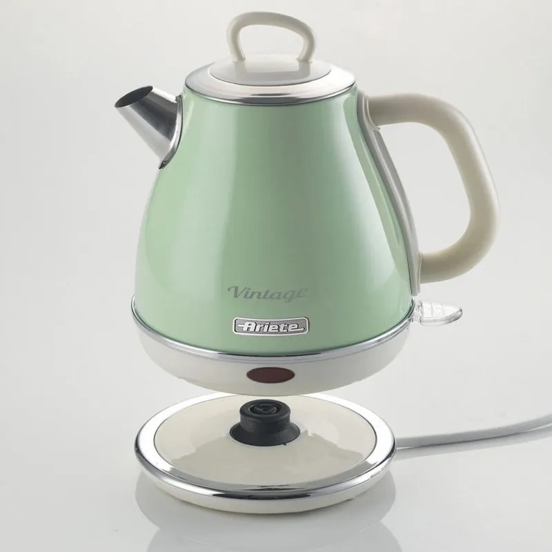 Електрическа кана Ariete VINTAGE 2868/04, 1630W, 1 л, Метален корпус, Бързо завиране, Безжична основа, Зелен