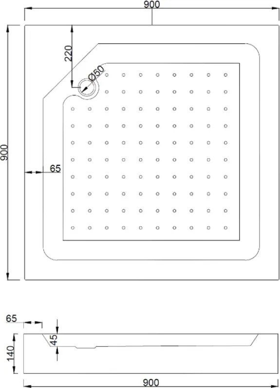 Mexen Rio квадратна душ кабина 90 x 90 см, прозрачна, златна + душ подложка,
