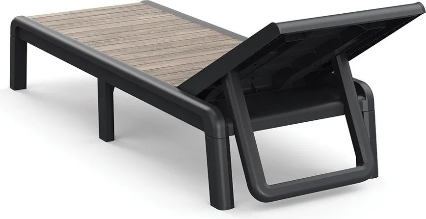 Кафяв пластмасов сгъваем градински шезлонг Deco Porto – Keter