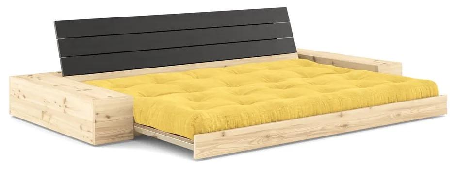 Жълт разтегателен диван от велур 244 cm Base – Karup Design