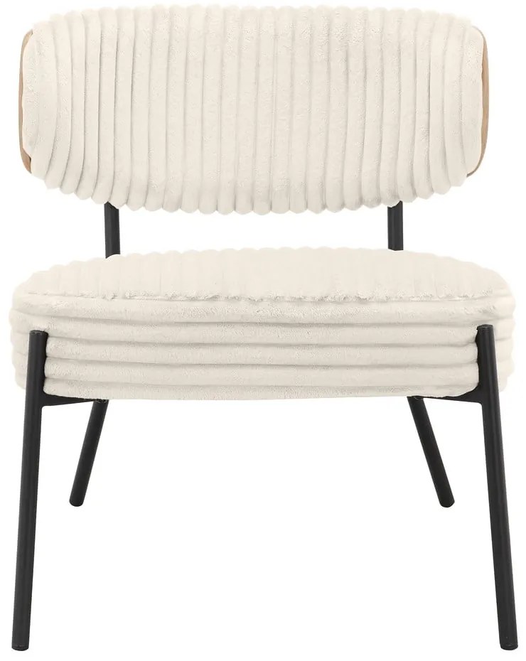 Кремав фотьойл с табуретка от рипсено кадифе Jerry – Støraa