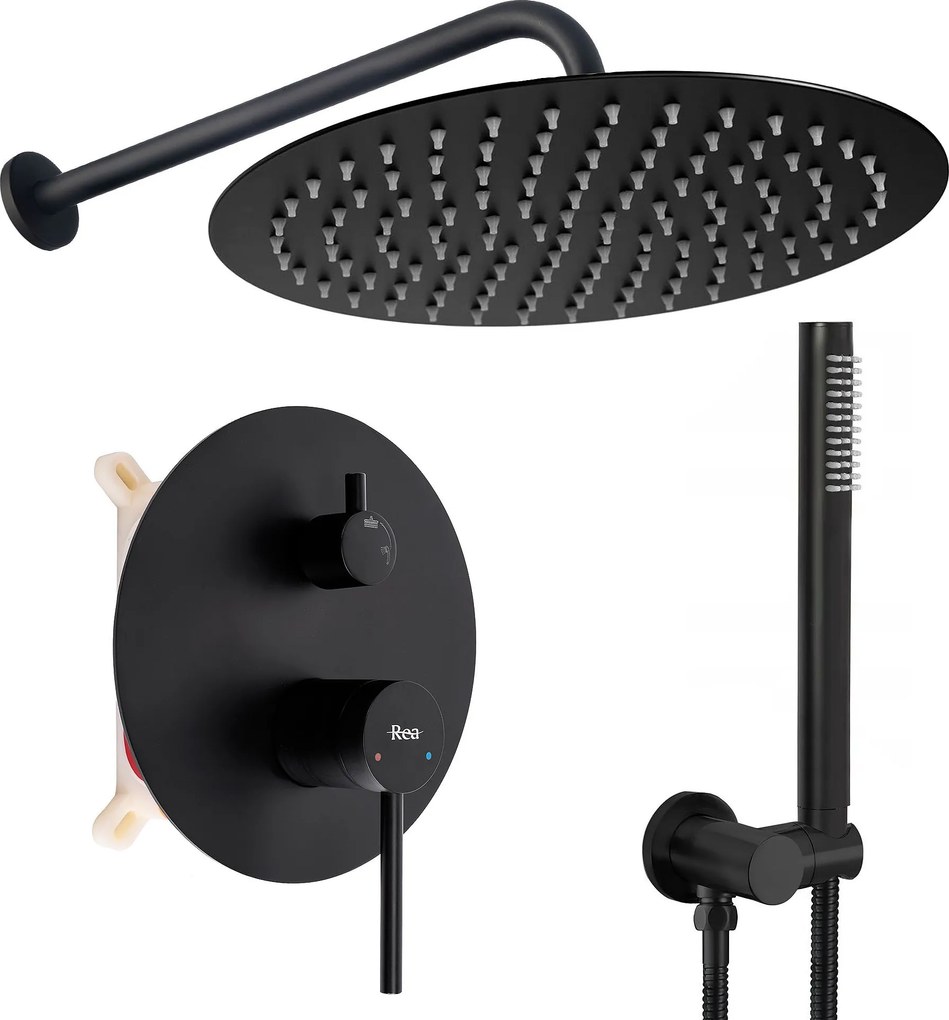 Душ система за вграждане Rea Foss Clif Black + BOX