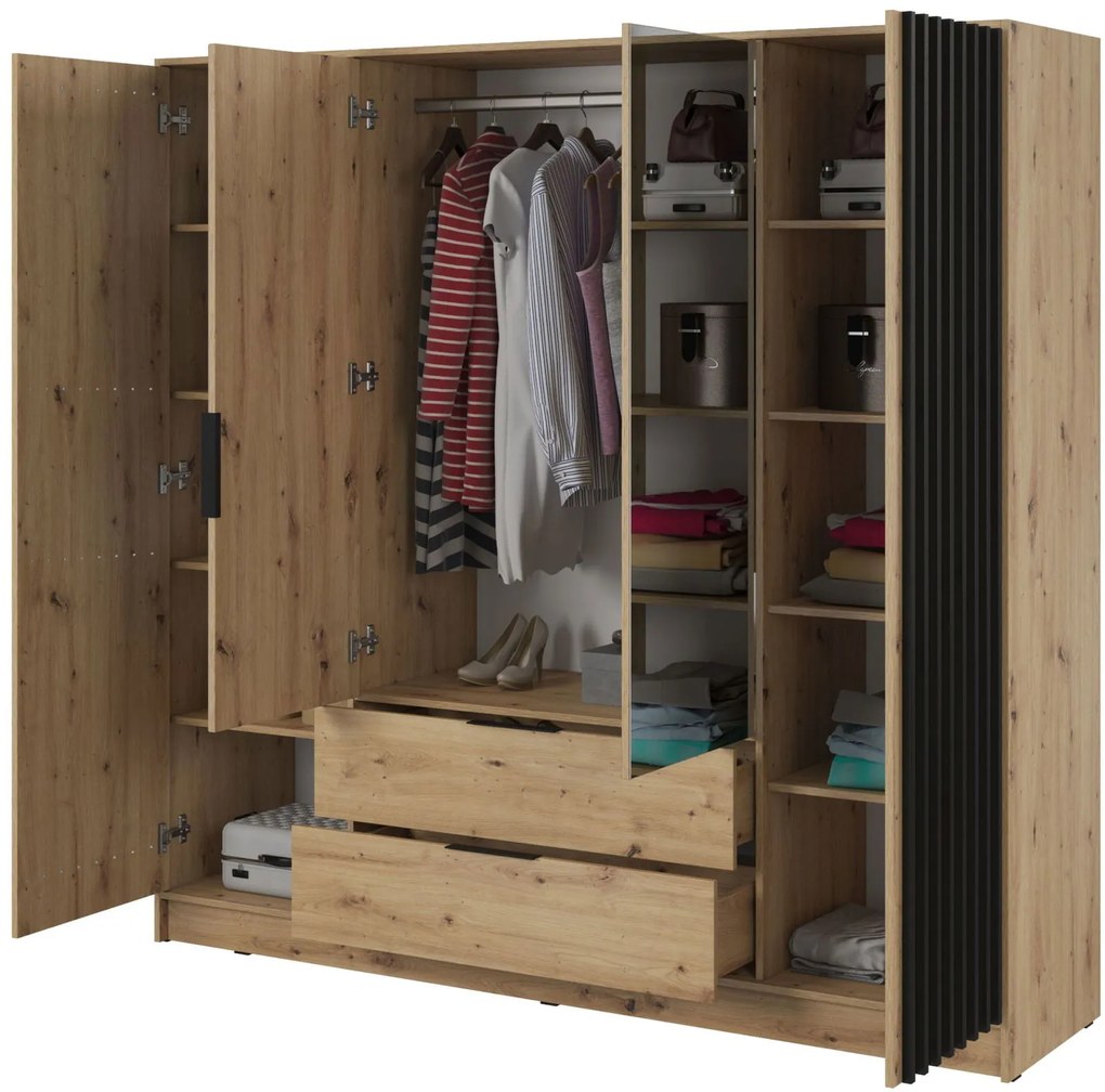 Гардероб Nolan 4-door with Огледало-Fusiko