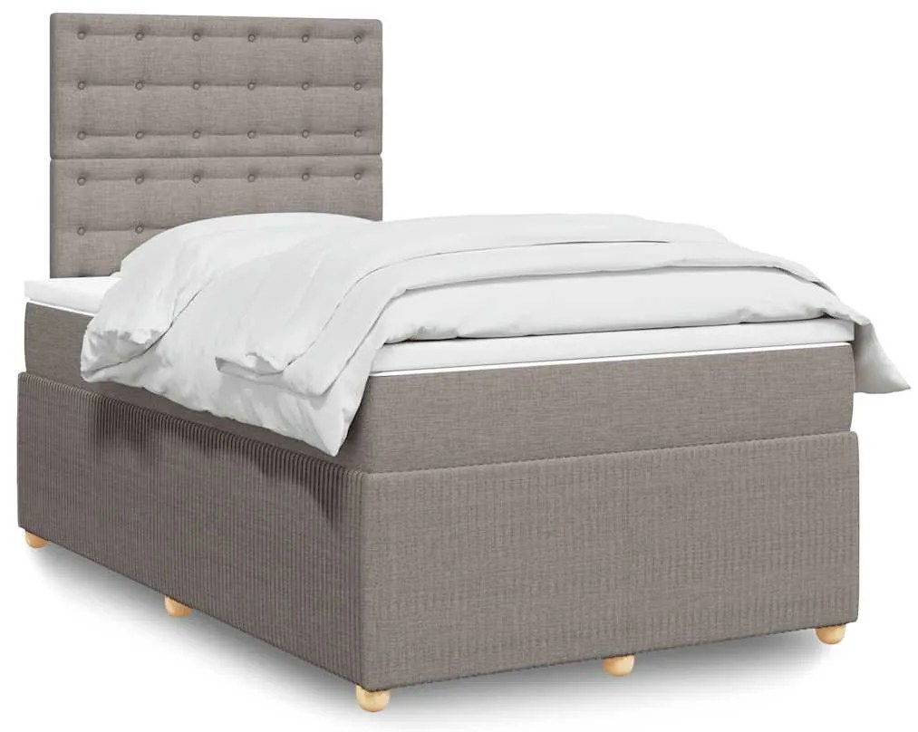 3294341 vidaXL Боксспринг легло с матрак, таупе, 120x200 см, плат