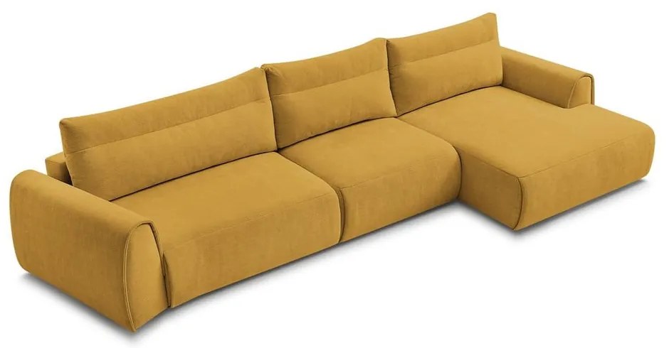 Ъглов диван в цвят жълта охра Aden – Bobochic Paris
