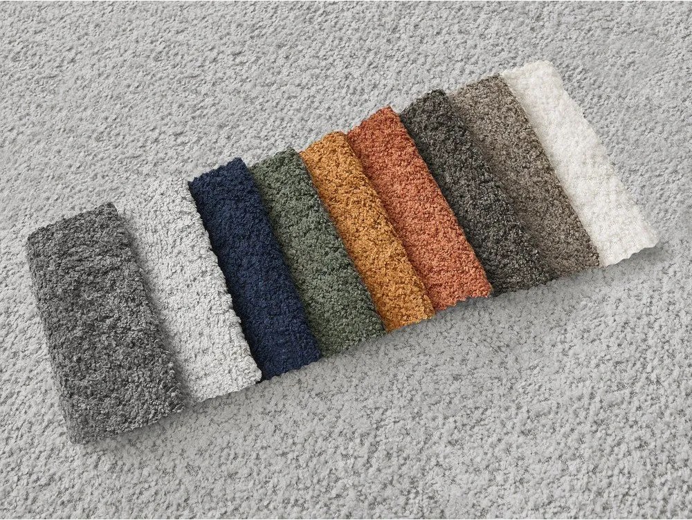 Светлосив ъглов диван от прежда с примки от букле (ляв ъгъл) Azra – Bobochic Paris